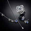 Lucky Clover Moissanite Set - multi color lab-created moissanite jewelry set in 925 sterling silver