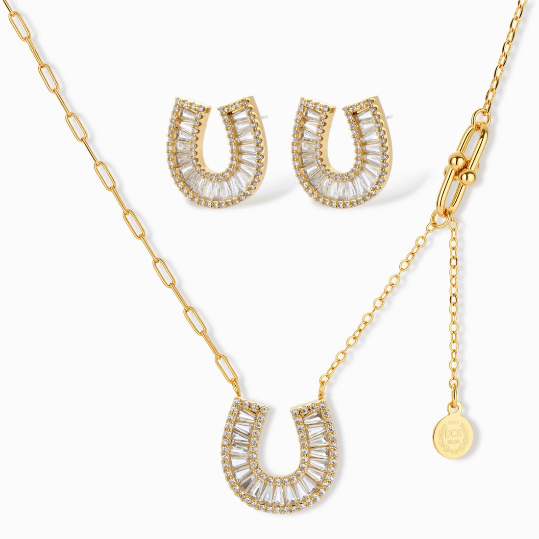 Horseshoe Necklace and Earring Set