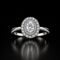 Aureole Halo Ring - lab-created moissanite ring in 925 sterling silver