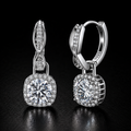 Helix Halo Drops - near colorless lab-created moissanite earring in 925 sterling silver