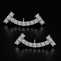 Crescent Arc Climbers - lab-created moissanite earring in 925 sterling silver