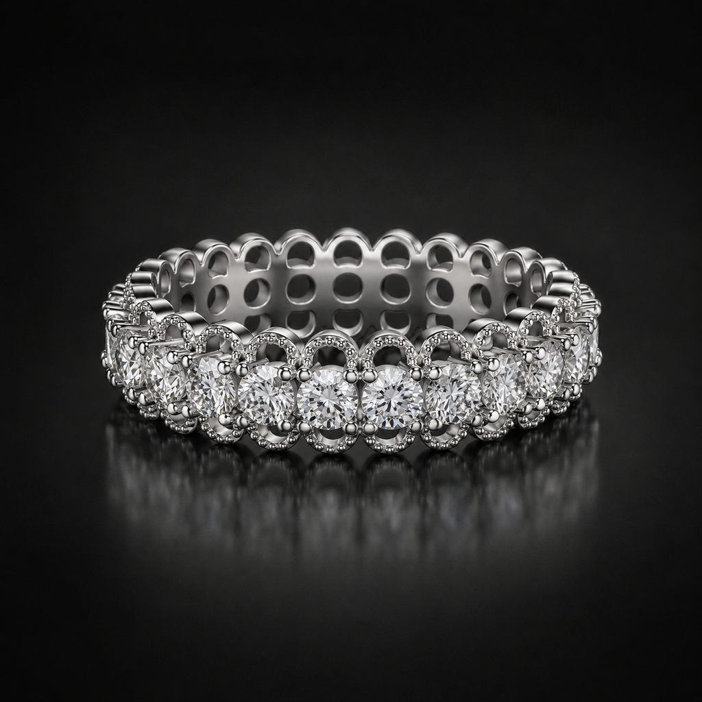 Eclipse Eternity Band - lab-created moissanite ring in 925 sterling silver
