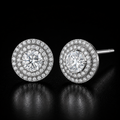 Eclipse Halo Studs - lab-created moissanite earring in 925 sterling silver
