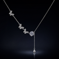Flutter Dreams Lariat - lab-created moissanite necklace in 925 sterling silver