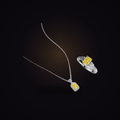 Dawnlight Suite — golden moissanite necklace and ring set in sterling silver, Maison Noctaura
