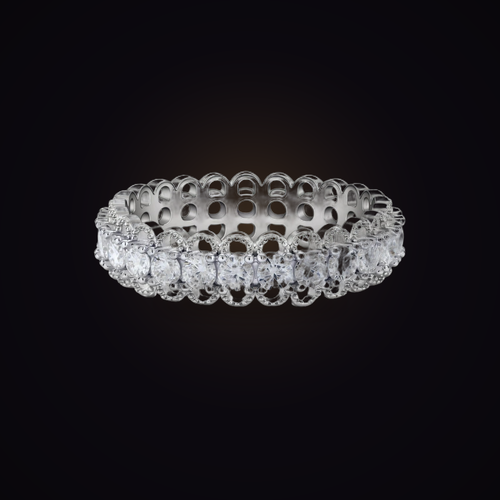 Eclipse Eternity Band — full-circle moissanite eternity ring in sterling silver, Maison Noctaura