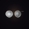 Eclipse Halo Studs — double-halo round moissanite stud earrings in sterling silver, Maison Noctaura