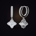 Polaris Huggie Drops — geometric moissanite hinged huggie earrings in sterling silver, Maison Noctaura