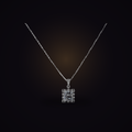 Monolith Pendant — 3 carat square moissanite necklace in sterling silver, Maison Noctaura