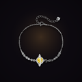 Aphelion Bracelet — 1 carat golden moissanite ringed-planet bracelet in 925 sterling silver, Maison Noctaura