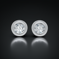 Orbit Solitaire Studs - near colorless lab-created moissanite earring in 925 sterling silver