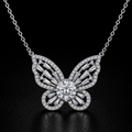 Radiant Butterfly Moissanite Necklace - lab-created moissanite necklace in 925 sterling silver