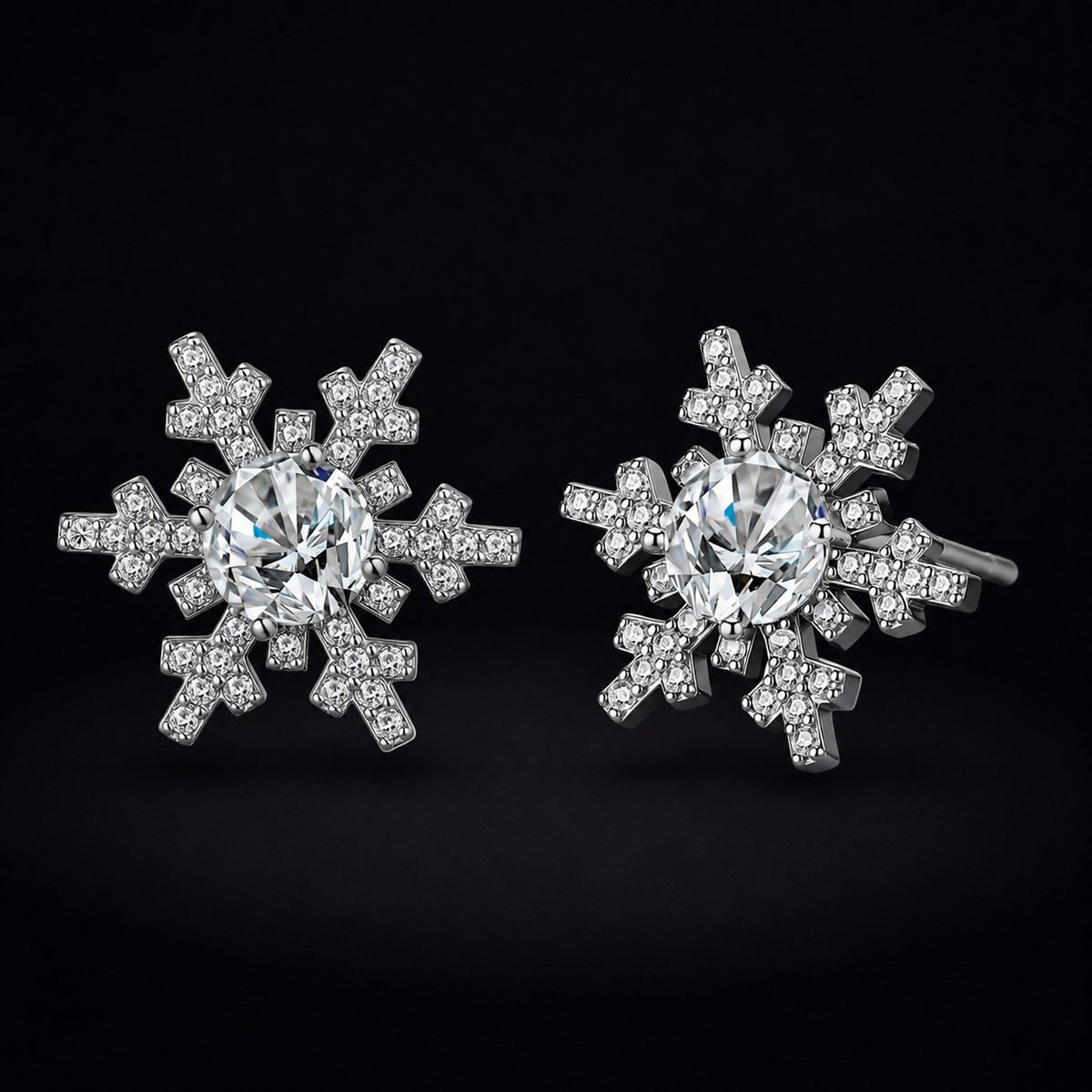 Winter Spark Studs - lab-created moissanite earring in 925 sterling silver
