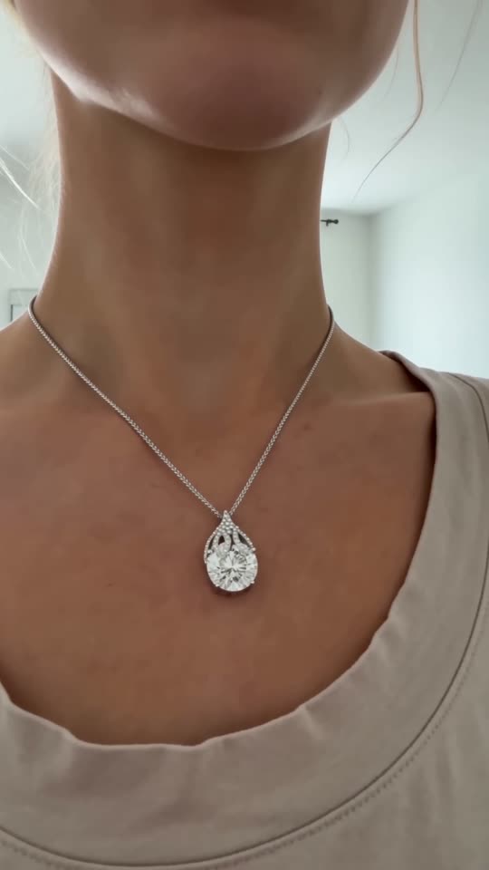 The Coronation Pendant, worn